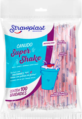 Canudo Strawplast Sachet Shake 10mm 100un