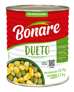 Milho E Ervilha Dueto Bonare Lata 1,7kg