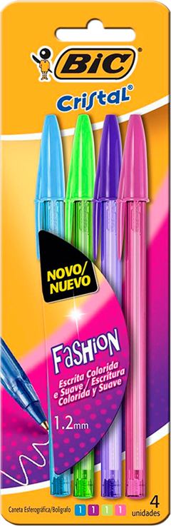 Caneta Bic Esferografica Fashion 6x4