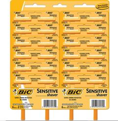 Aparelho Bic Sensitive 1 Shaver Amarelo Cartela 12x2