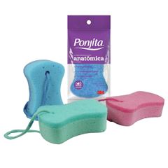 Esponja Banho 3m Ponjita Anatomica Verde