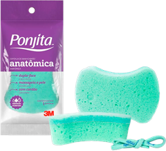 Esponja Banho 3m Ponjita Anatomica Verde