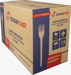 Garfo Descartavel Strawplast Refeicao Cristal 1000un