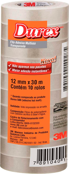 Fita Durex 3m 12mmx30m R400