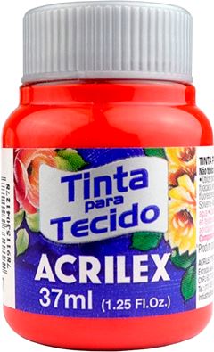 Tinta Tecido Acrilex Vermelho Fogo 37ml Ref 507