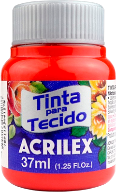 Tinta Tecido Acrilex Vermelho Fogo 37ml Ref 507