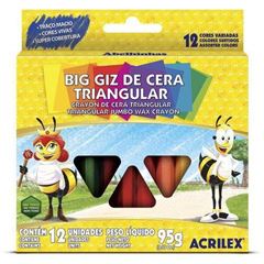Gizao Cera Acrilex Triangular 12 Cores