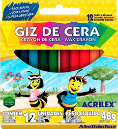 Giz De Cera Acrilex 12 Cores