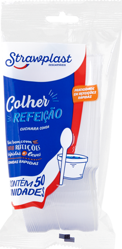 Colher Descartavel Strawplast Refeicao Trans 50un