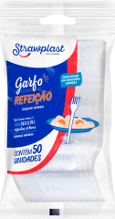 Garfo Descartavel Strawplast Refeicao Cristal 50un
