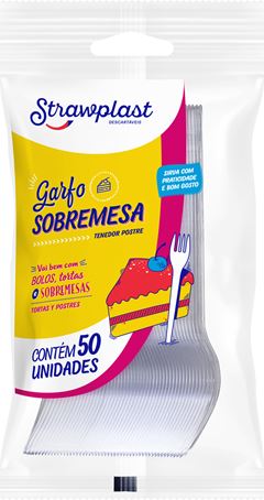Garfo Descartavel Strawplast Sob Cristal 50un
