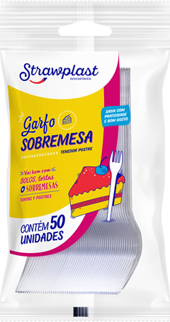 Garfo Descartavel Strawplast Sob Cristal 50un