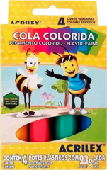 Cola Colorida Acrilex 4 Cores 23g
