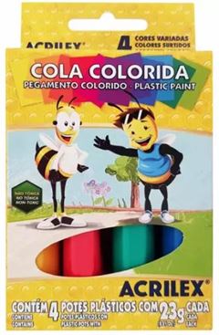 Cola Colorida Acrilex 4 Cores 23g