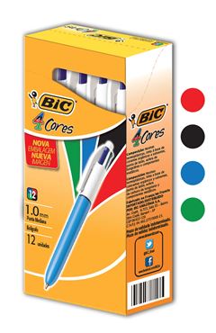 Caneta Bic Esferografica 4 Cores