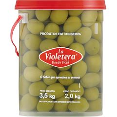 Azeitona Verde La Violetera Grauda 16/20 Balde 2kg