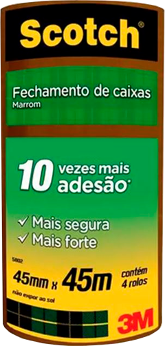 Fita Adesiva Empacotamento 3m Scotch Marrom 45x45m