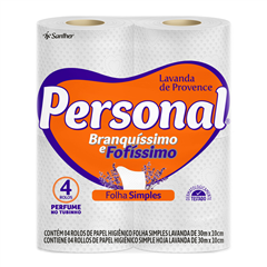 Papel Higienico Personal Folha Simples Lavanda 30m 4x1