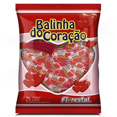 Bala Florestal Coracao Morango 500g