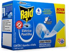 Inseticida Raid Eletrico Aparelho Bivolt Com 4 Pastilhas