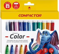 Canetinha Hidrografica Compactor Color 12 Cores