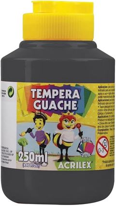 Tinta Guache Acrilex 250ml 520 Preto