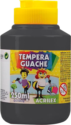Tinta Guache Acrilex 250ml 520 Preto