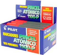 Marcador Permanente Pincel Atomico Pilot Vermelho