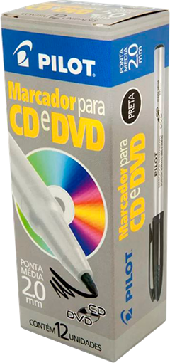 Marcador Cd/Dvd Pilot 2.0 Preto