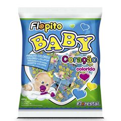 Pirulito Florestal Flopito Baby Coracao Colorido 400g