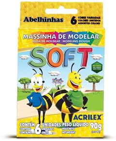 Massa Modelar Acrilex Soft 6 Cores