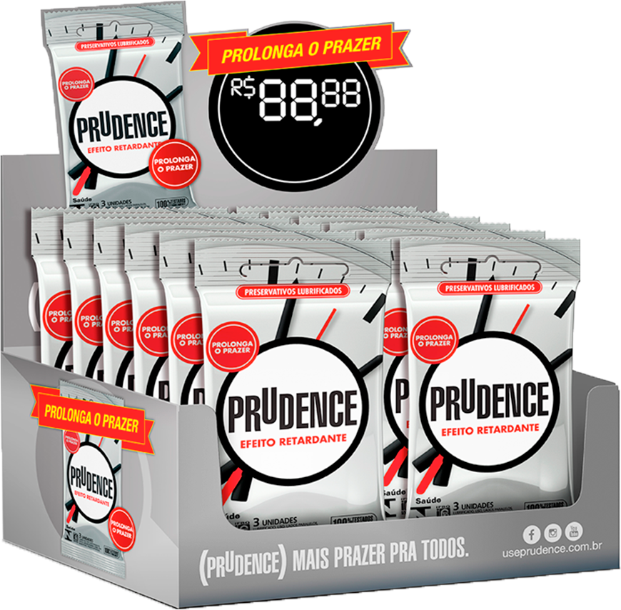 Preservativo Prudence Lubrificado Efeito Retardante 3un