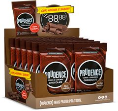 Preservativo Prudence Lubrificado Sabores Chocolate 3un
