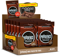Preservativo Prudence Lubrificado Sabores Chocolate 3un