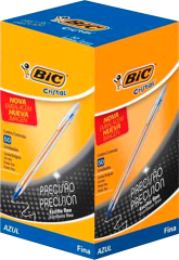 Caneta Bic Esferografica Escolar Fina Azul
