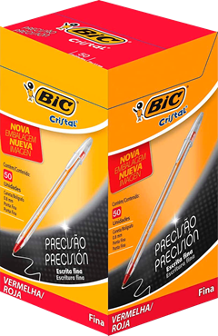 Caneta Bic Esferografica Escolar Fina Vermelho