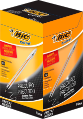 Caneta Bic Esferografica Escolar Fina Preto
