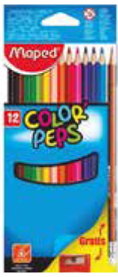 Lapis De Cor Maped Colorpeps 12 Cores + Kit Escolar