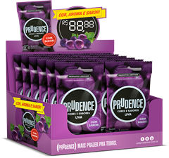 Preservativo Prudence Lubrificado Sabores Uva 3un