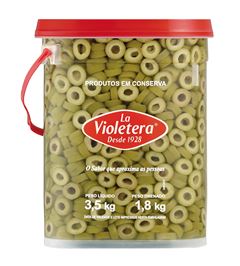 Azeitona Verde La Violetera Fatiada Balde 1,8kg