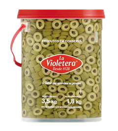 Azeitona Verde La Violetera Fatiada Balde 1,8kg