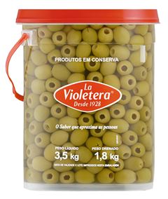Azeitona Verde La Violetera Sem Caroco Balde 1,8kg
