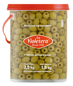 Azeitona Verde La Violetera Sem Caroco Balde 1,8kg
