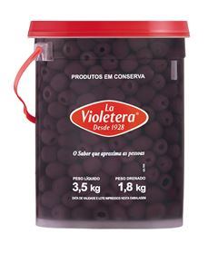 Azeitona Preta La Violetera Sem Caroco Balde 1,8kg