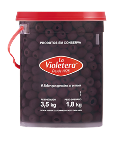 Azeitona Preta La Violetera Sem Caroco Balde 1,8kg