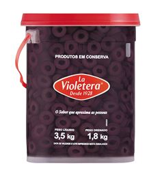 Azeitona Preta La Violetera Fatiada Balde 1,8kg
