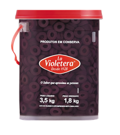 Azeitona Preta La Violetera Fatiada Balde 1,8kg