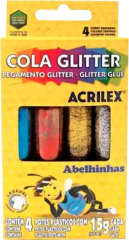 Cola Gliter Acrilex 4 Cores 15g