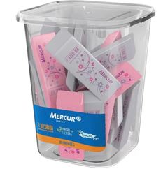 Borracha Mercur Tr Decor Rosa/Branco Pote