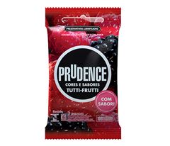 Preservativo Prudence Lubrificado Sabores Tutti Frutti 3un